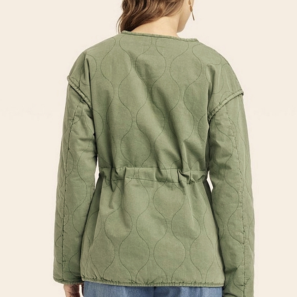 Universal Thread quilted cinch jacket, green Size Medium - Picture 2 of 9